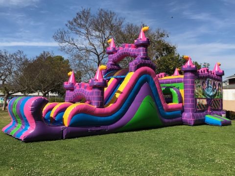 Dual Lane Giant Princess Combo Jumper Rental in San Diego