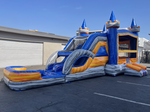 Large Dual Lane Castle Water Slide (sku W303)