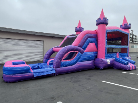 Large Dual lane 4 in 1 Pink Castle (sku W307)
