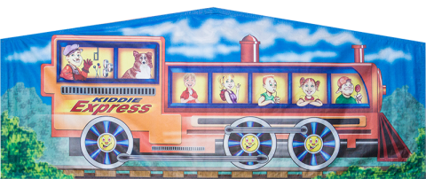 Train Module Jumper Art Banner Rental in San Diego