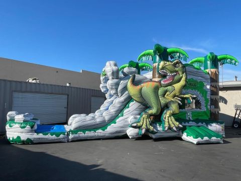 4 in 1 Dinosaur T-Rex W Pool Water Slide Combo (sku W306)