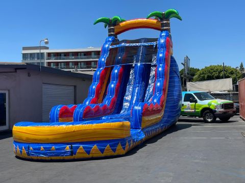 Dual Lane Tropical Inferno Water Slide (sku W312)
