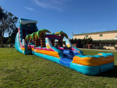 Dual Lane Slip & Slide Beach Life Water Slide (sku W317-2)