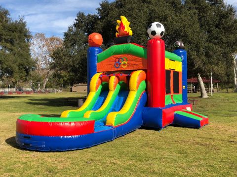 Dual Lane Sport Water Slide Combo Jumper Rental in San Diego