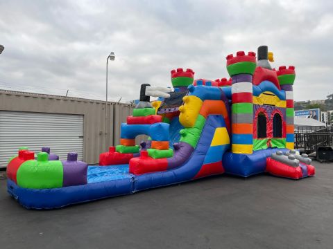 4 in 1 Large Slide Mega Block Water Slide Combo (SKU wc318)
