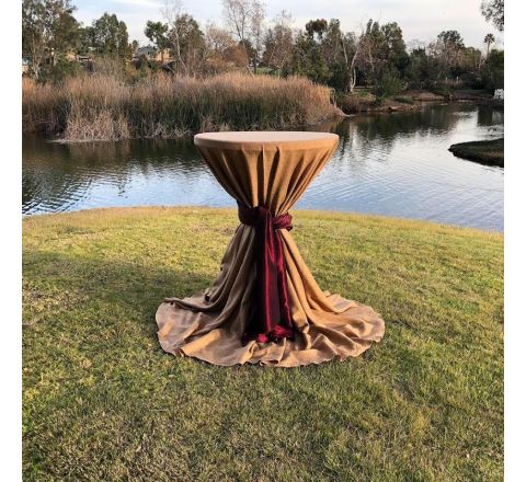 132-inch Belly Bar Table with Linen Rental in San Diego