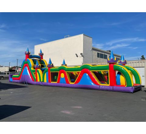 75 ft Rainbow Obstacle Castle Course (sku i533)