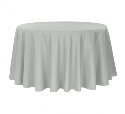 Tablecloth 132" Round - Gray Silver